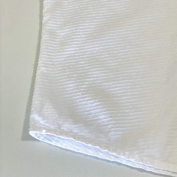 Frank & Eileen Barry Tailored Button Up Shirt Textured Tonal Stripe White Medium - Picture 13 of 16